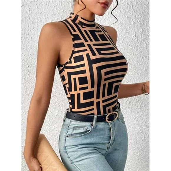 Unity Geo Print Mock Neck Tank Top - Picture 6 of 6